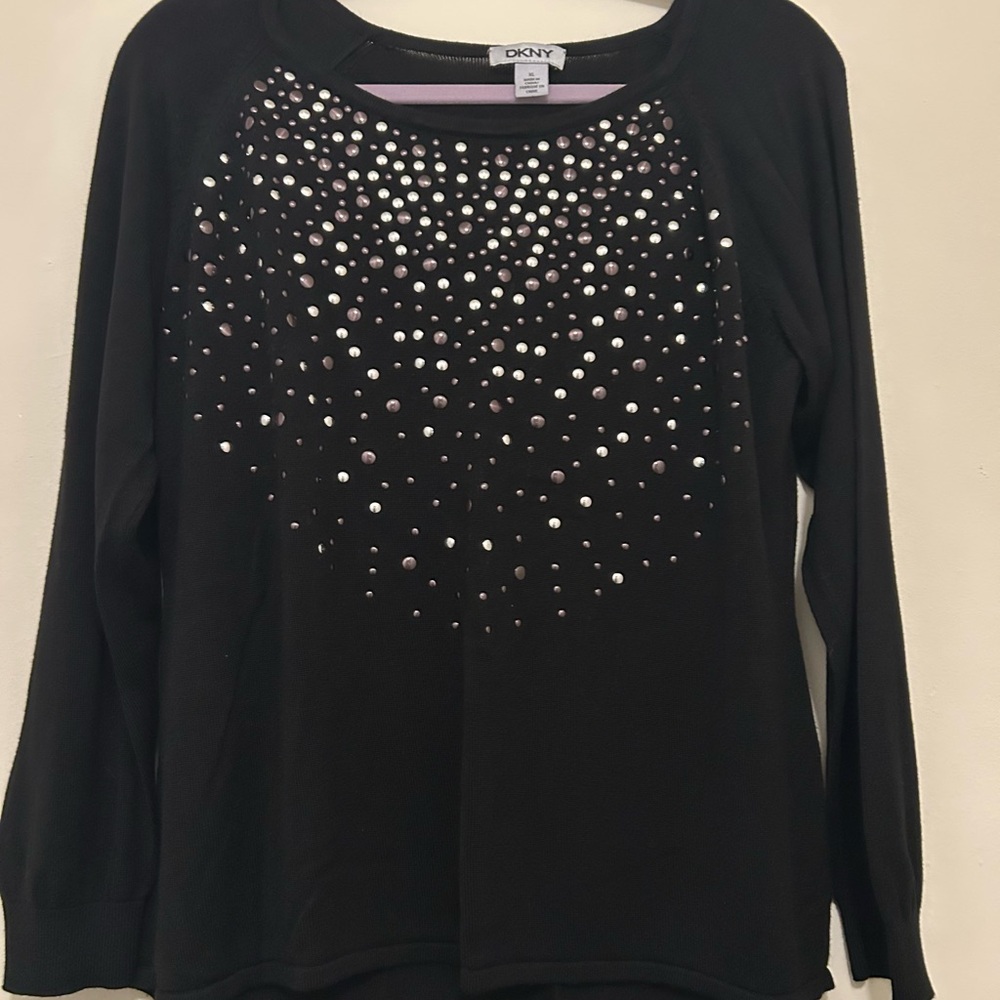 DKNY Black Studded Women's Top